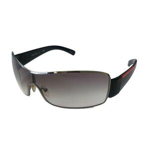 Prada Black and Silver Shield Tinted Sunglasses Unisex SPS 52E 5AV-5D1 125